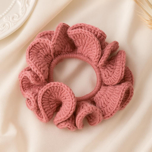 Ruffled Hair Tie Crochet Pattern PDF – Over Elastic Scrunchie, Quick Beginner Make