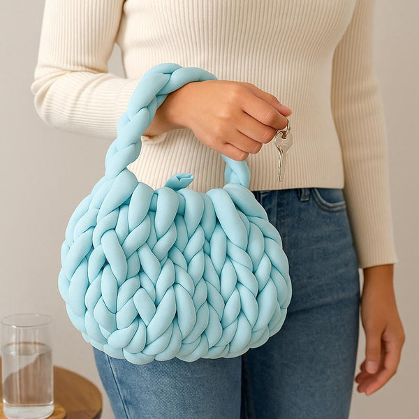 Chunky Knit Bag Pattern: Beginner-Friendly Hand Knitting Tutorial (PDF)