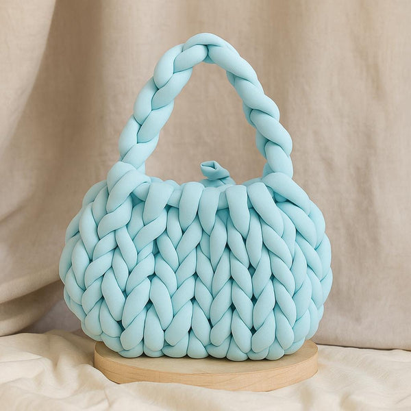 Chunky Knit Bag Pattern: Beginner-Friendly Hand Knitting Tutorial (PDF)