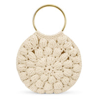 Crochet Popcorn Stitch Handbag Pattern: Round Bag PDF (20cm, 5.5mm Hook)