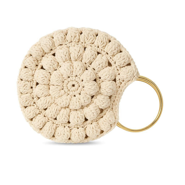 Crochet Popcorn Stitch Handbag Pattern: Round Bag PDF (20cm, 5.5mm Hook)