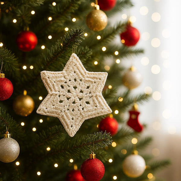 Crochet Six-Point Star Ornament PDF Pattern : Fast & Easy, Beginner