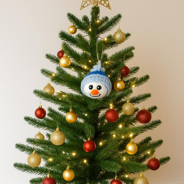 Christmas Snowman Bauble Crochet PDF Pattern : Removable Hat, Fast & Beginner