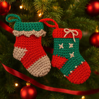 Mini Bootie Charm Crochet PDF Pattern: Keychain or Tree Ornament
