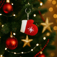 Mini Mitten Keychain & Ornament Crochet PDF Pattern : Christmas ornament
