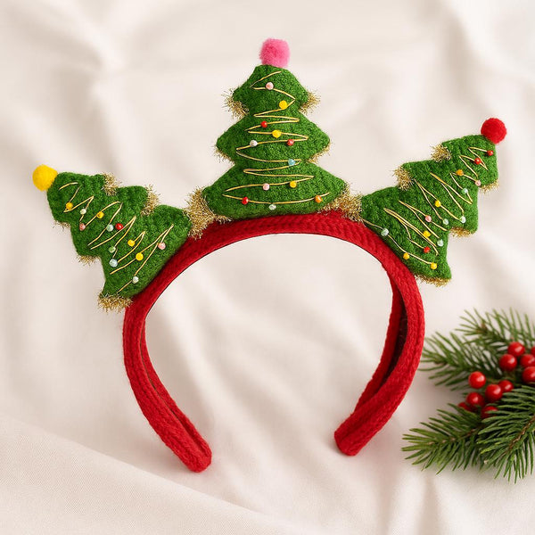 Christmas Headband with Stuffed Tree Crochet PDF Pattern : No Abbreviations