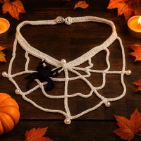 Halloween Crochet Pattern: Spider-Web Choker Necklace PDF | Beginner Friendly | US Terms | Instant Download