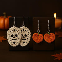 Halloween Earrings Crochet Pattern Bundle | Skull & Mini Pumpkin PDF | Beginner,  | Instant Download