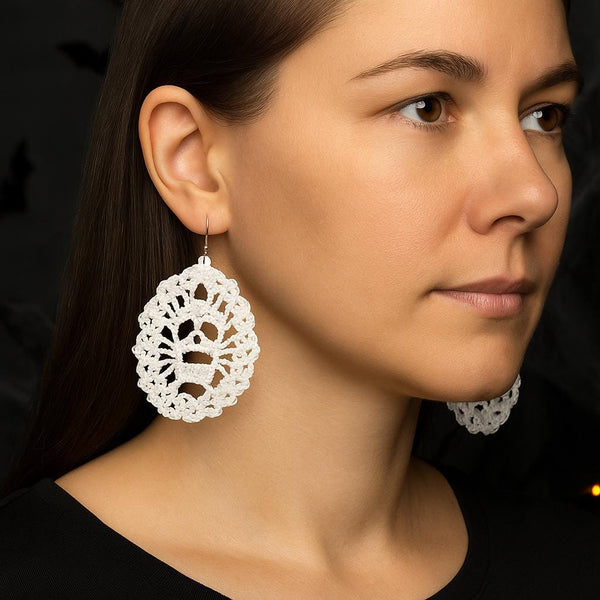 Halloween Earrings Crochet Pattern Bundle | Skull & Mini Pumpkin PDF | Beginner,  | Instant Download