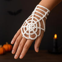 Crochet Spider Web Fingerless Gloves Pattern: Halloween Cosplay (PDF Download)