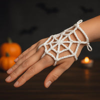 Crochet Spider Web Fingerless Gloves Pattern: Halloween Cosplay (PDF Download)
