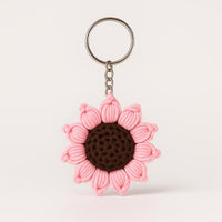 Crochet Sunflower Keychain Pattern – Puff Petal Flower Keyring (PDF Pattern)
