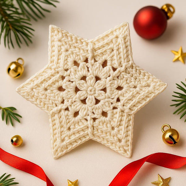 Crochet Six-Point Star Ornament PDF Pattern : Fast & Easy, Beginner