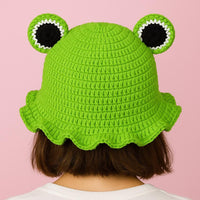Frog Eyes Beanie Crochet Pattern: Ruffled Brim PDF Tutorial