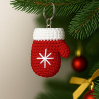 Mini Mitten Keychain & Ornament Crochet PDF Pattern : Christmas ornament