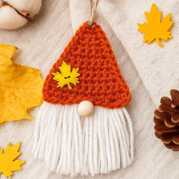 Christmas Crochet Gnome Ornament or Garland PDF Pattern : Fast Fringe Beard, Beginner