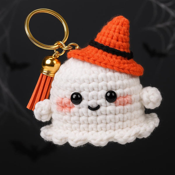 Halloween Amigurumi Ghost Keychain Crochet PDF Pattern : Fast, Beginner Friendly