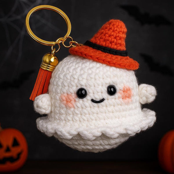 Halloween Amigurumi Ghost Keychain Crochet PDF Pattern : Fast, Beginner Friendly
