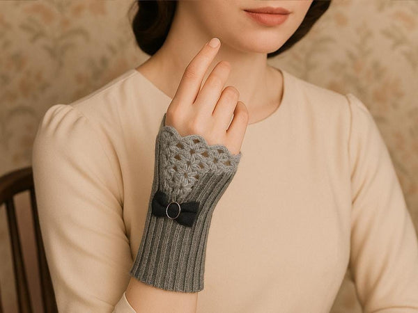 Victorian Lace Wrist Warmers Crochet Pattern PDF – Easy, Instant Download