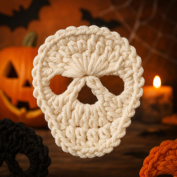 Halloween Quick Crochet Skull Appliqué PDF Pattern : Halloween Bunting, Easy & Fast