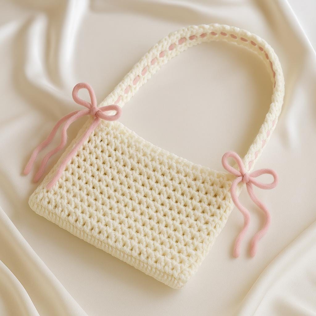 Mesh Crochet Bag PDF Pattern : Oval Base