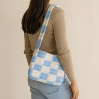 Checkered Bag PDF : Black & White Crochet Checkerboard Shoulder Bag, Strap Strip