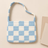 Checkered Bag PDF : Black & White Crochet Checkerboard Shoulder Bag, Strap Strip