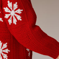 Snowflake Granny Square Cardigan Crochet Pattern PDF : Winter Jacket, Button Band, Instant Download