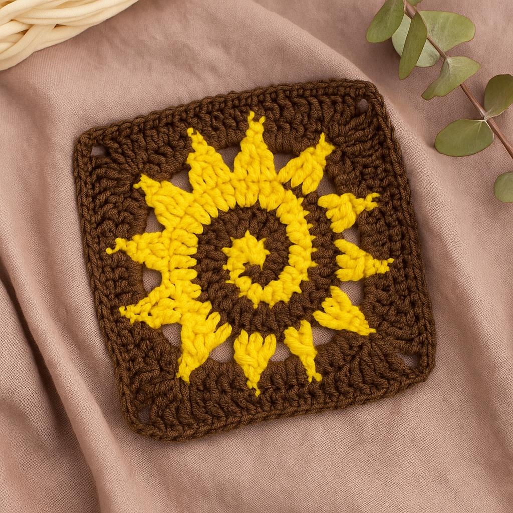 Sun Motif Square PDF – Color-Shift Circle to Square, Defined Corners