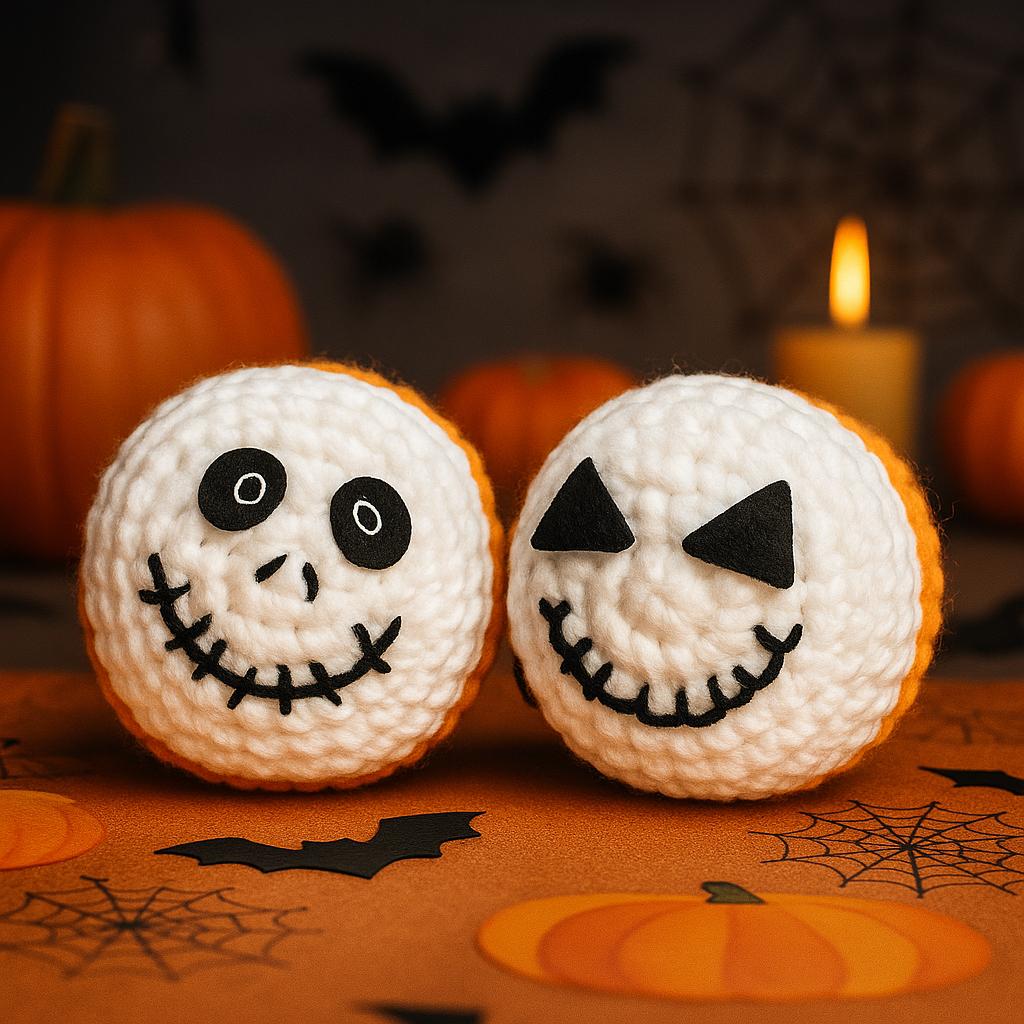 Halloween Amigurumi Pumpkin Keychain PDF : Photo Tutorial, Beginner-Friendly, Quick Mini Project