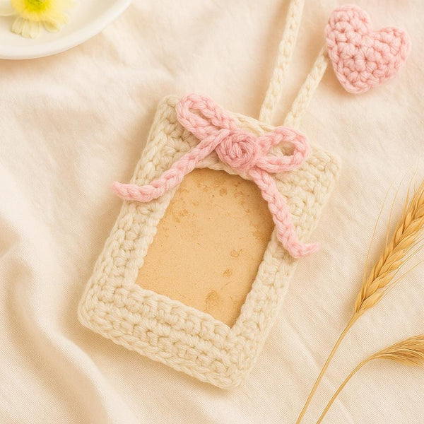 Crochet Photo Card Holder & Charm Set PDF – Bow, Rose, Butterfly, Star