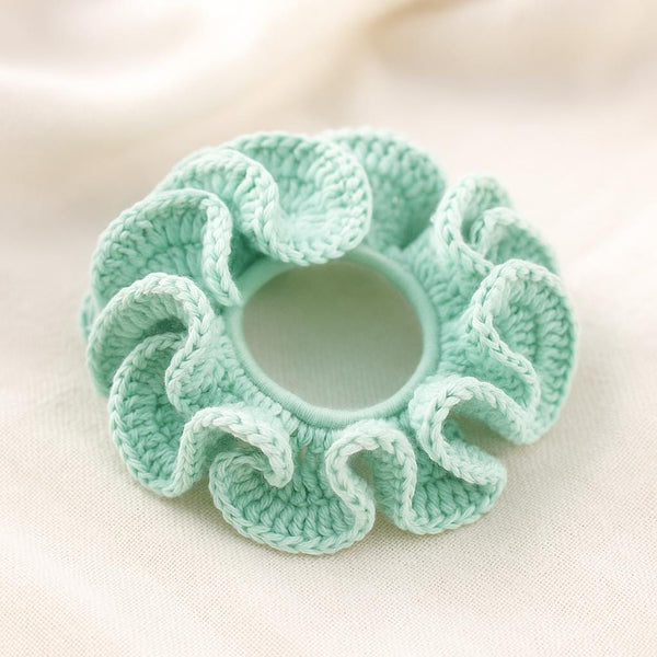 Ruffled Hair Tie Crochet Pattern PDF – Over Elastic Scrunchie, Quick Beginner Make