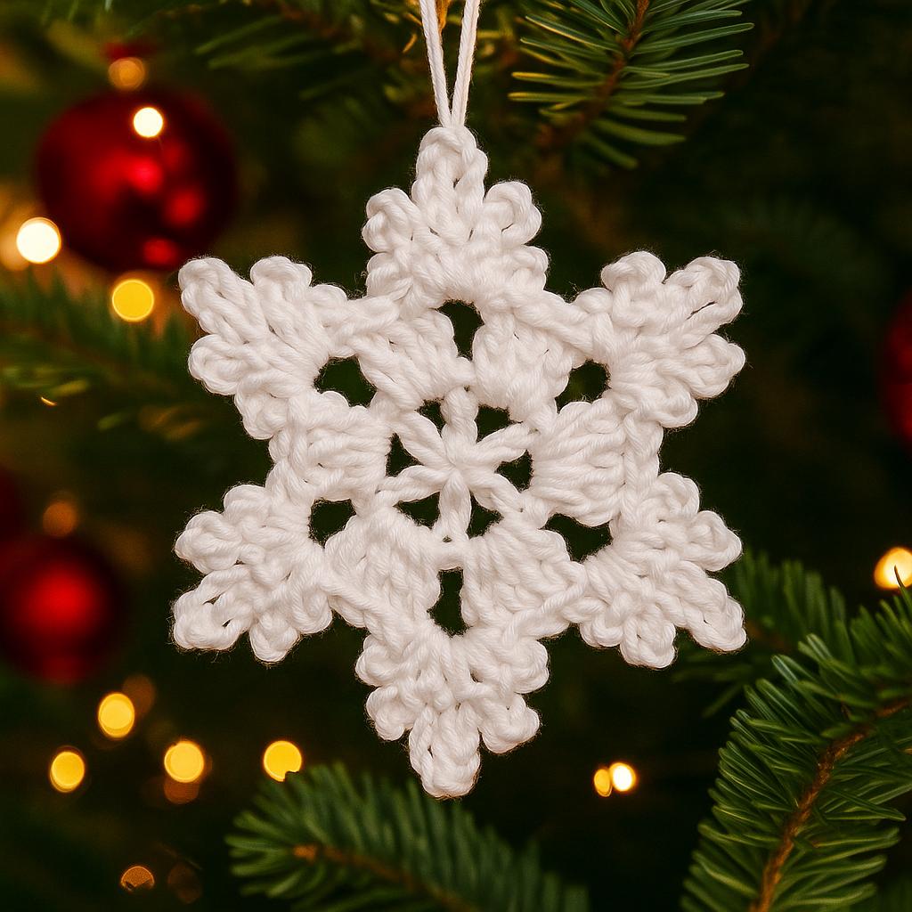 Christmas Crochet Snowflake Pattern: Easy Ornament, Gift Topper (PDF Pattern)