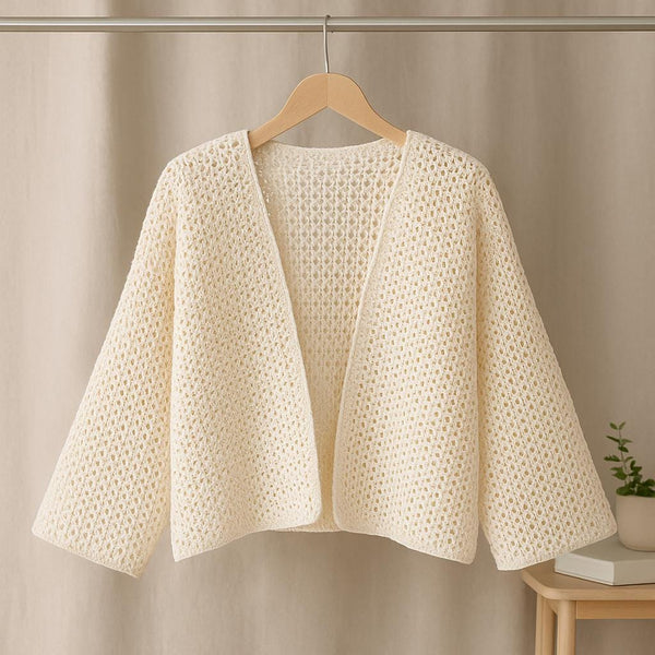 Mesh V-Stitch Cardigan Crochet Pattern (PDF Download)