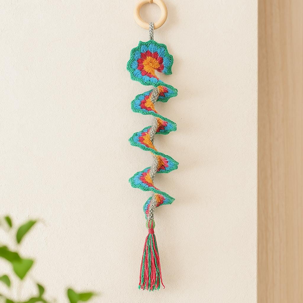 Crochet Wind Spinner Pattern: Easy Spiral Mobile, Balcony Decor (PDF Pattern)