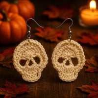 Crochet Pattern: Skull Earrings PDF | Gothic Halloween Jewelry | Instant Download