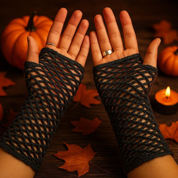Crochet Lace Gloves Pattern: Easy Mesh Wrist Wraps (PDF Download)