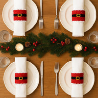 Santa Belt Napkin Ring Crochet Pattern: Beginner Holiday Decor (PDF)