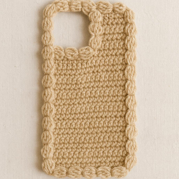 Crochet Phone Case Pattern PDF : Puff Border “Whipped Cream”  Beginner to Intermediate