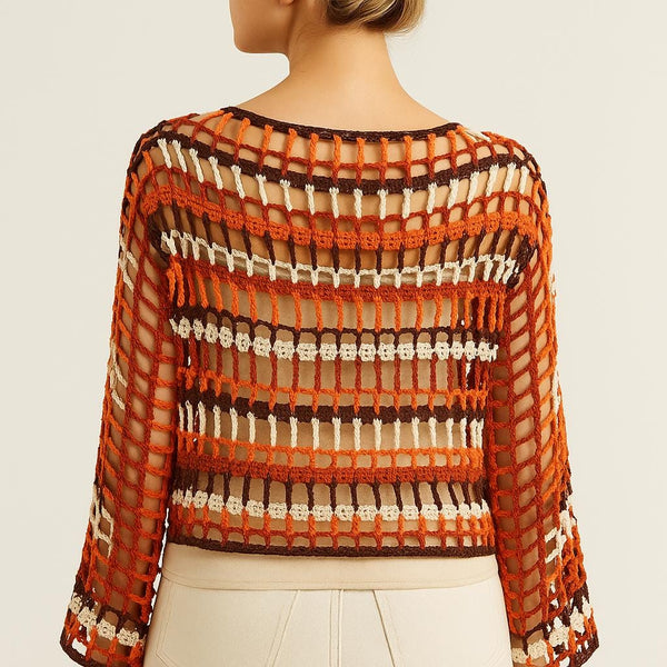 Crochet Mesh Top Pattern – Beginner Friendly Fall Pullover (PDF)