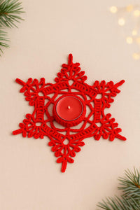 Christmas Candle Sleeve Pdf Pattern: Glue Stiffened Cotton Decor, Holiday Table Ornament