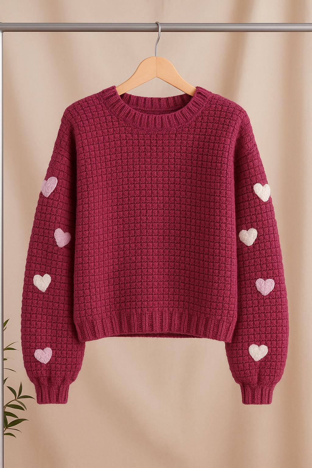 Heart Sweater Crochet Pattern PDF –  Instant Download
