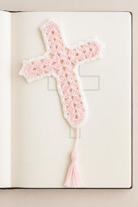 Crochet Cross Bookmark Pattern: Fine Thread Shell, Tassel (PDF)