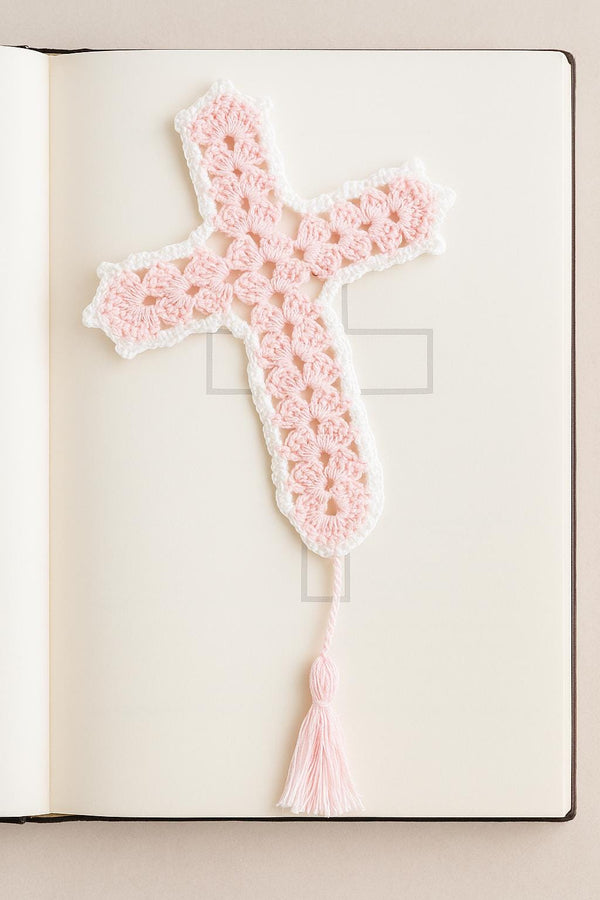 Crochet Cross Bookmark Pattern: Fine Thread Shell, Tassel (PDF)