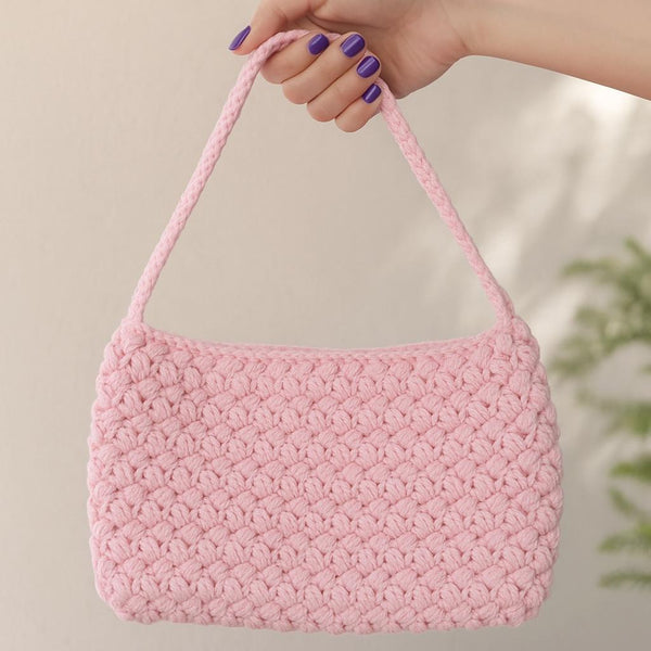 Crochet Shoulder Bag Pattern PDF : Easy Chunky Purse, Beginner Friendly Step-by-Step