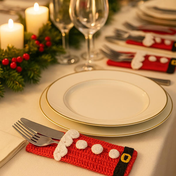 Christmas Cutlery Holder : Santa Pocket Crochet Pattern (PDF Download)