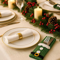 Christmas Cutlery Holder : Santa Pocket Crochet Pattern (PDF Download)