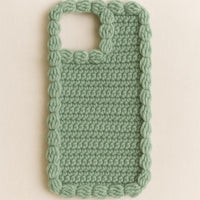 Crochet Phone Case Pattern PDF : Puff Border “Whipped Cream”  Beginner to Intermediate