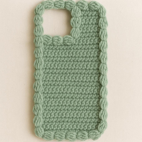 Crochet Phone Case Pattern PDF : Puff Border “Whipped Cream”  Beginner to Intermediate
