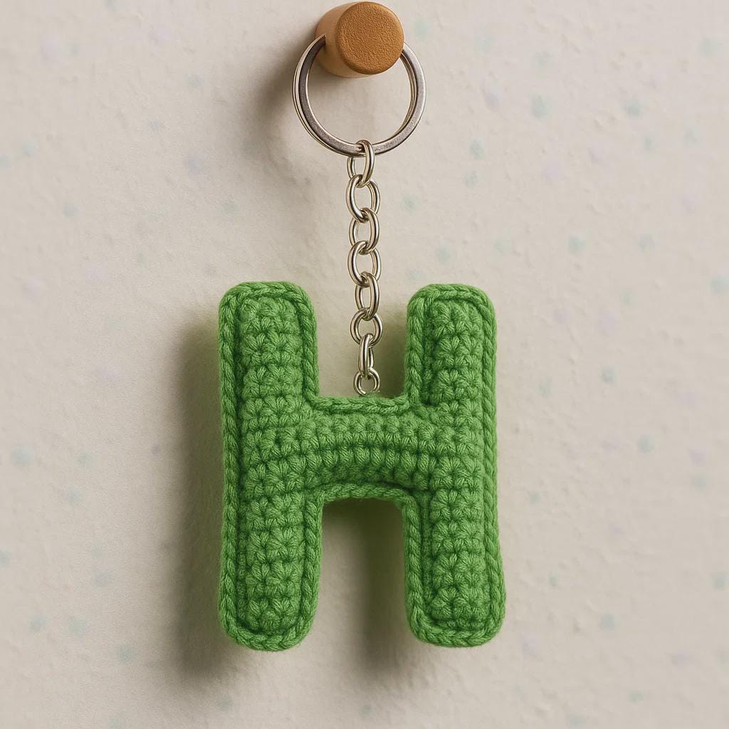 Amigurumi Letter H Crochet Pattern: Stuffed Alphabet Keychain (PDF Pattern)